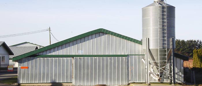 Metal Barn with Silo